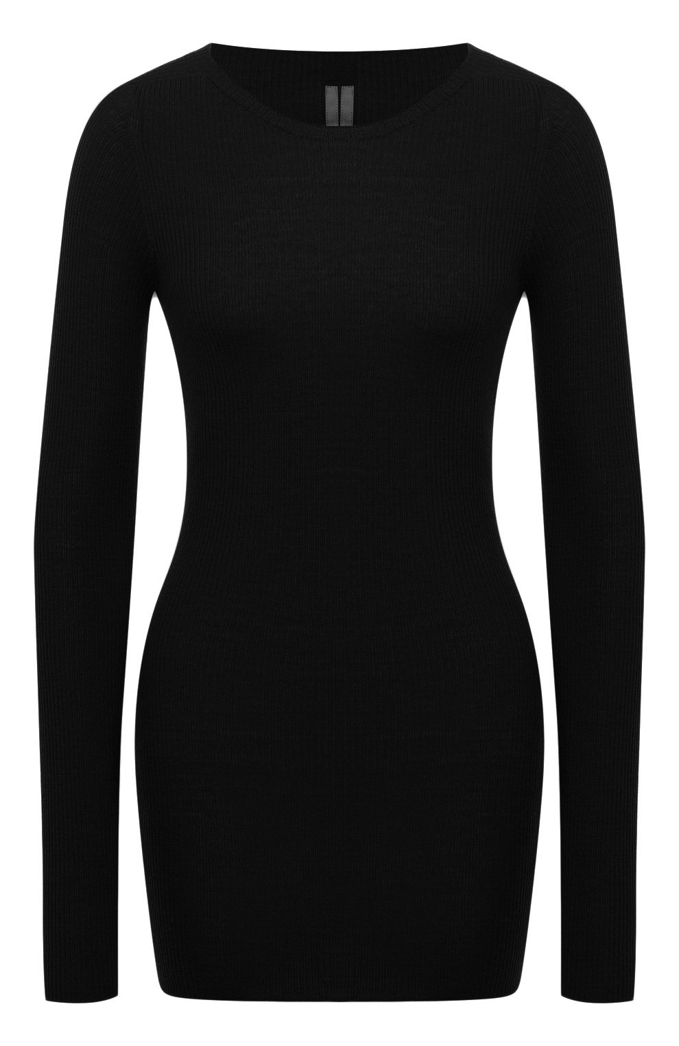 Шерстяной пуловер RICK OWENS черного цвета по цене 45800 руб., арт. RP02A7621/RIBM, фото 1 Шерстяной пуловер RICK OWENS, арт. RP02A7621/RIBM, фото 1