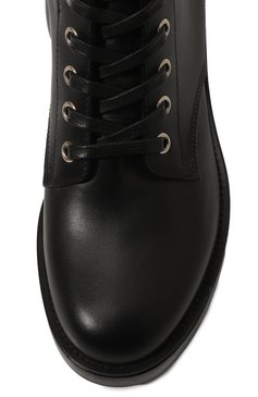 Женские кожаные ботинки lagarde GIANVITO ROSSI черного цвета, арт. G70453.20CU0.CLNNER0/35 | Фото 4 (Каблук высота: Низкий; Подошва: Плоская; Материал внутренний: Натуральная кожа; Женское Кросс-КТ: Военные ботинки; Материал утеплителя: Без утеплителя; Материал внешний: Натуральная кожа)