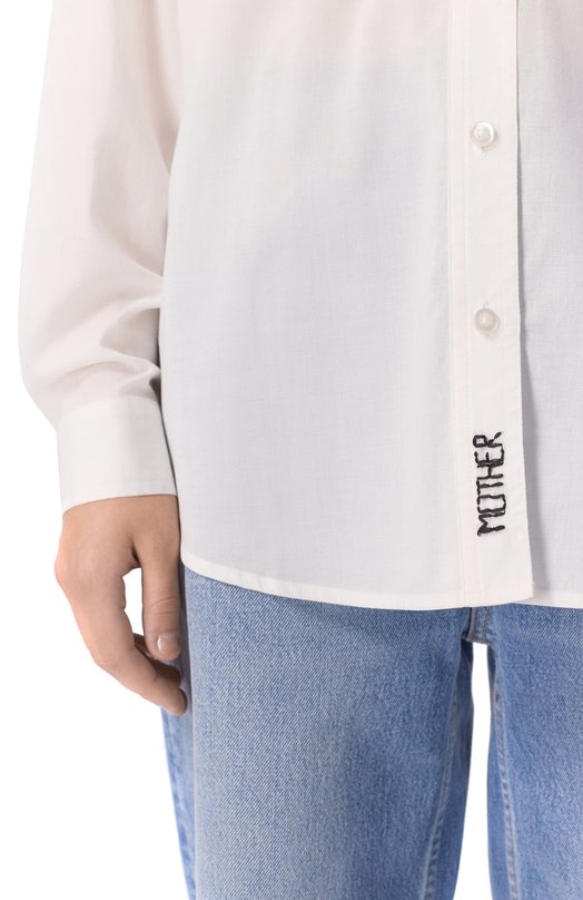 Хлопковая рубашка Mother 21166-1289/A Белый  21166-1289/A Фото 5