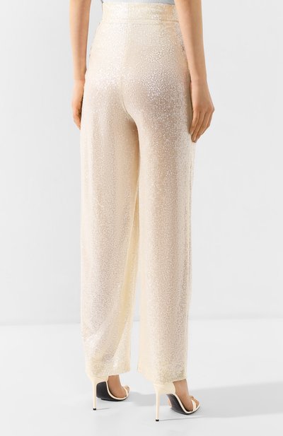 Брюки с пайетками PHILOSOPHY DI LORENZO SERAFINI кремового цвета по цене 78400 руб., арт. A0324/2144, фото 4 Брюки с пайетками PHILOSOPHY DI LORENZO SERAFINI, арт. A0324/2144, фото 4