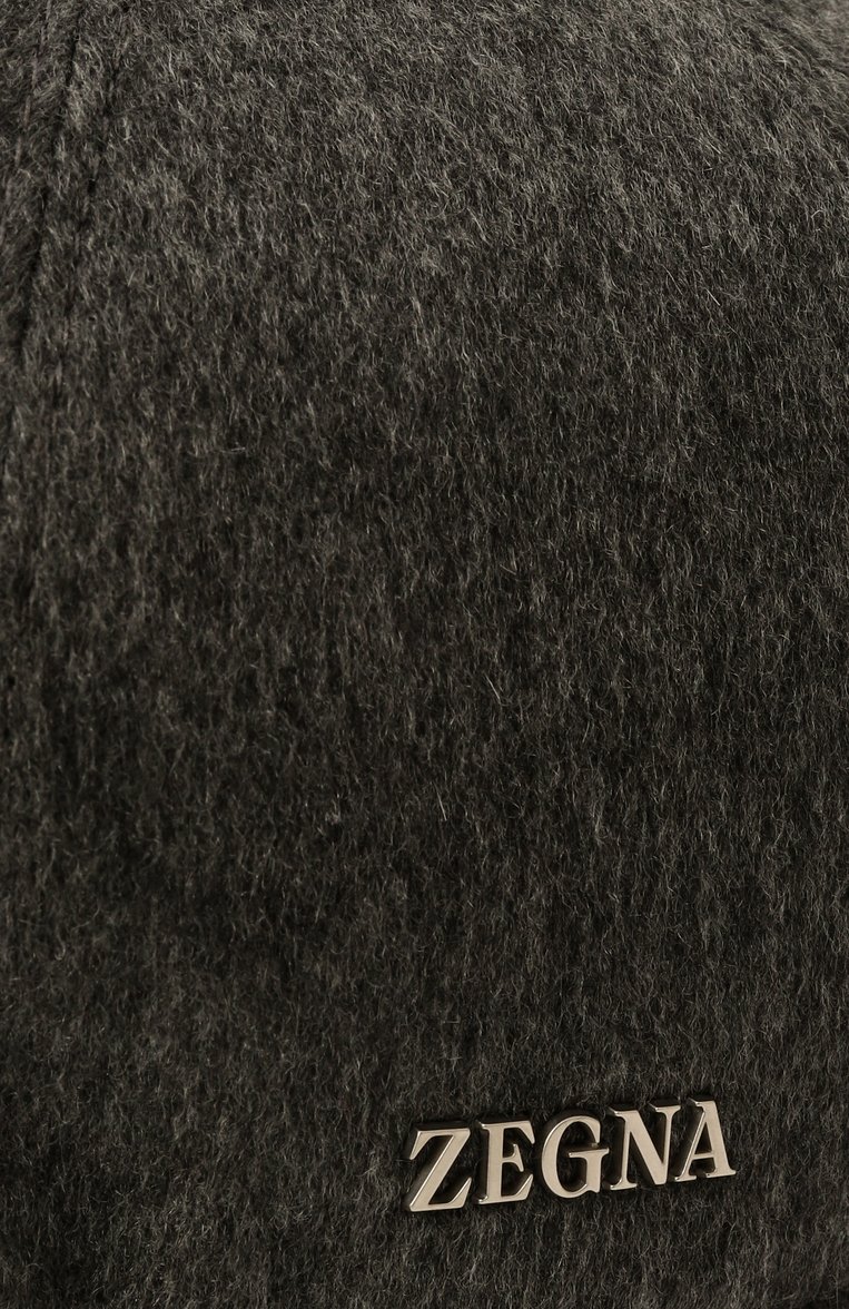 Мужская кашемировая бейсболка ZEGNA серого цвета, арт. B8D/Z8I09HA8 | Фото 4 (Материал: Шерсть, Текстиль, Кашемир; Нос: Не проставлено)