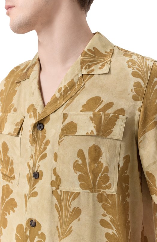Рубашка из вискозы Dries Van Noten 251-020736-1027 Бежевый  251-020736-1027 Фото 5