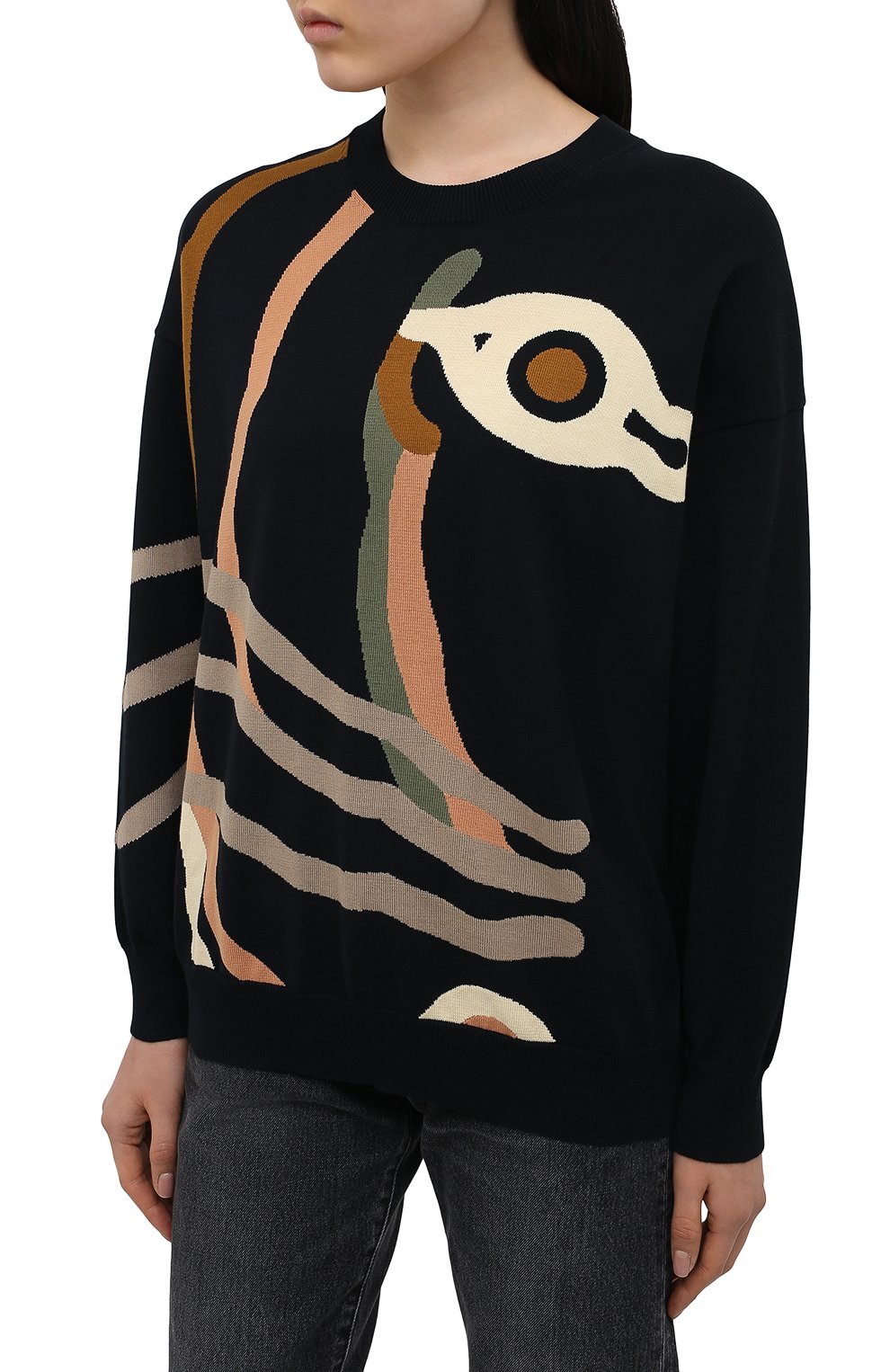 Хлопковый пуловер kenzo x wwf KENZO черного цвета по цене 29750 руб., арт. FB52PU5853SE, фото 3 Хлопковый пуловер kenzo x wwf KENZO, арт. FB52PU5853SE, фото 3