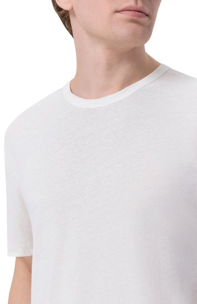 Футболка из хлопка и льна BOSS белого цвета по цене 19950 руб., арт. 50559166, фото 5 Футболка из хлопка и льна BOSS, арт. 50559166, фото 5