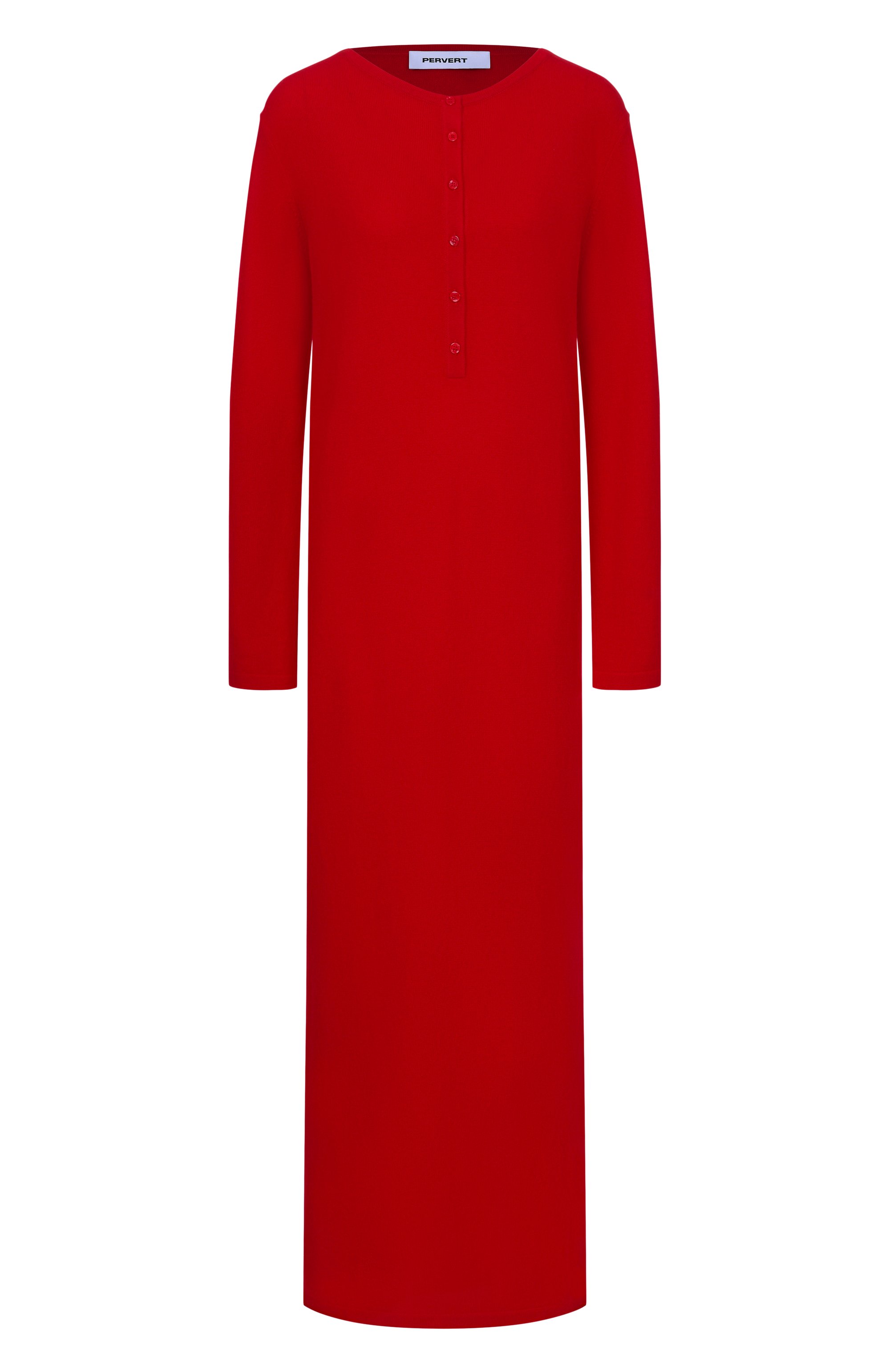Кашемировое платье PERVERT красного цвета по цене 50000 руб., арт. PE26/DR07/31-41, фото 1 Кашемировое платье PERVERT, арт. PE26/DR07/31-41, фото 1