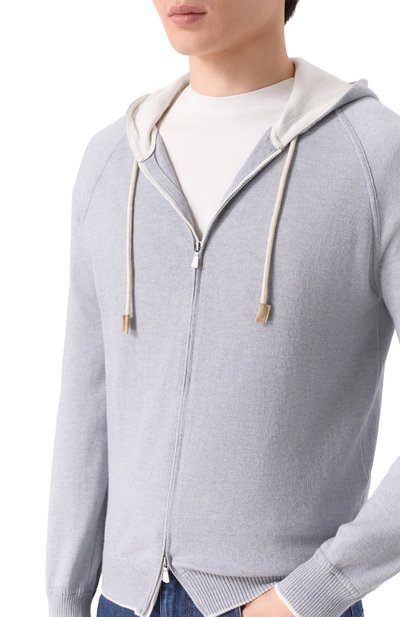 Кардиган из хлопка и кашемира GRAN SASSO серого цвета по цене 53550 руб., арт. 57190/23202, фото 5 Кардиган из хлопка и кашемира GRAN SASSO, арт. 57190/23202, фото 5