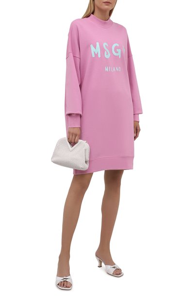 Хлопковое платье MSGM розового цвета по цене 32150 руб., арт. 3141MDA511 217799, фото 2 Хлопковое платье MSGM, арт. 3141MDA511 217799, фото 2