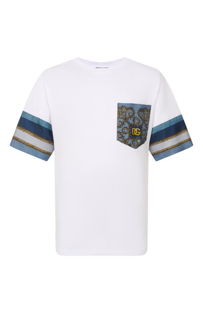 Мужская футболка из хлопка и шелка DOLCE & GABBANA, арт. G8SB2T/G7PZK