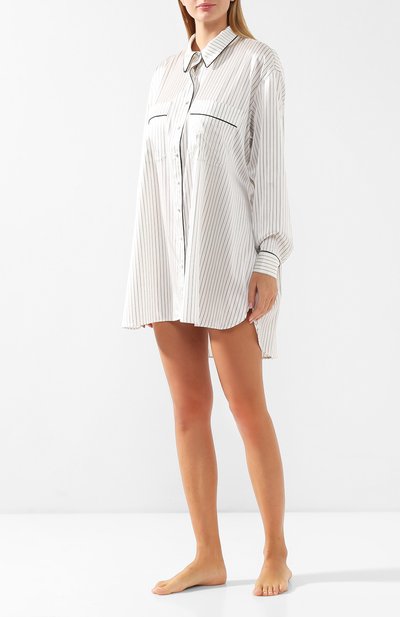 Шелковая сорочка CHANTAL THOMASS черно-белого цвета по цене 28210 руб., арт. TG62_бел, фото 2 Шелковая сорочка CHANTAL THOMASS, арт. TG62_бел, фото 2