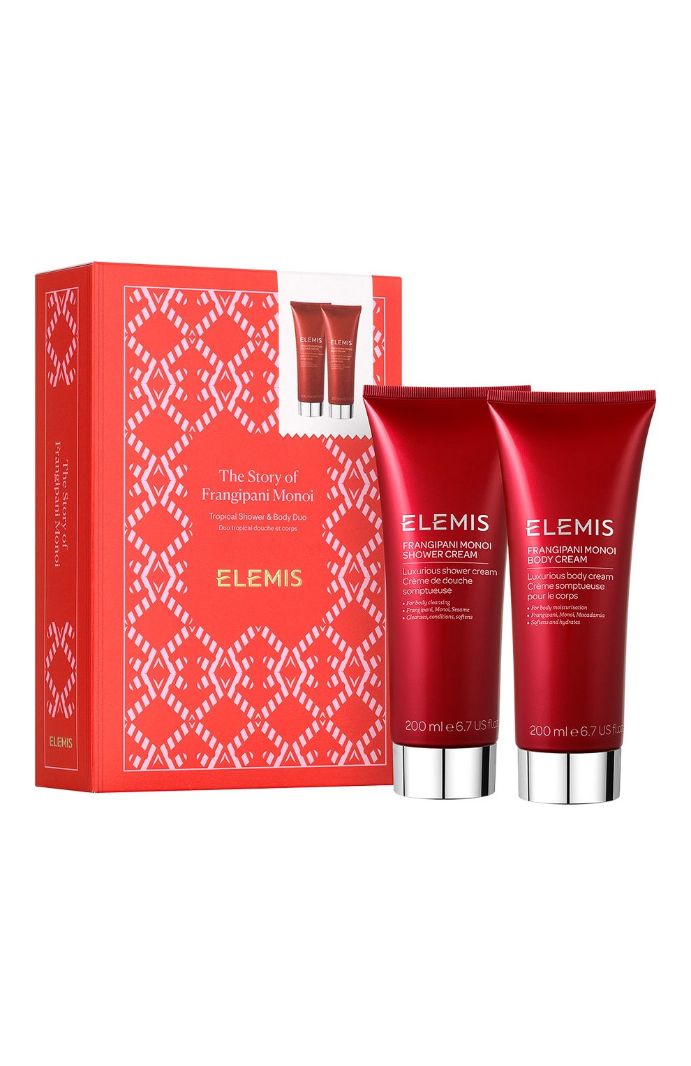 Набор для тела рассказы о франжипани-монои (2x200ml) ELEMIS бесцветного цвета по цене 7500 руб., арт. EL89011, фото 1 Набор для тела рассказы о франжипани-монои (2x200ml) ELEMIS, арт. EL89011, фото 1