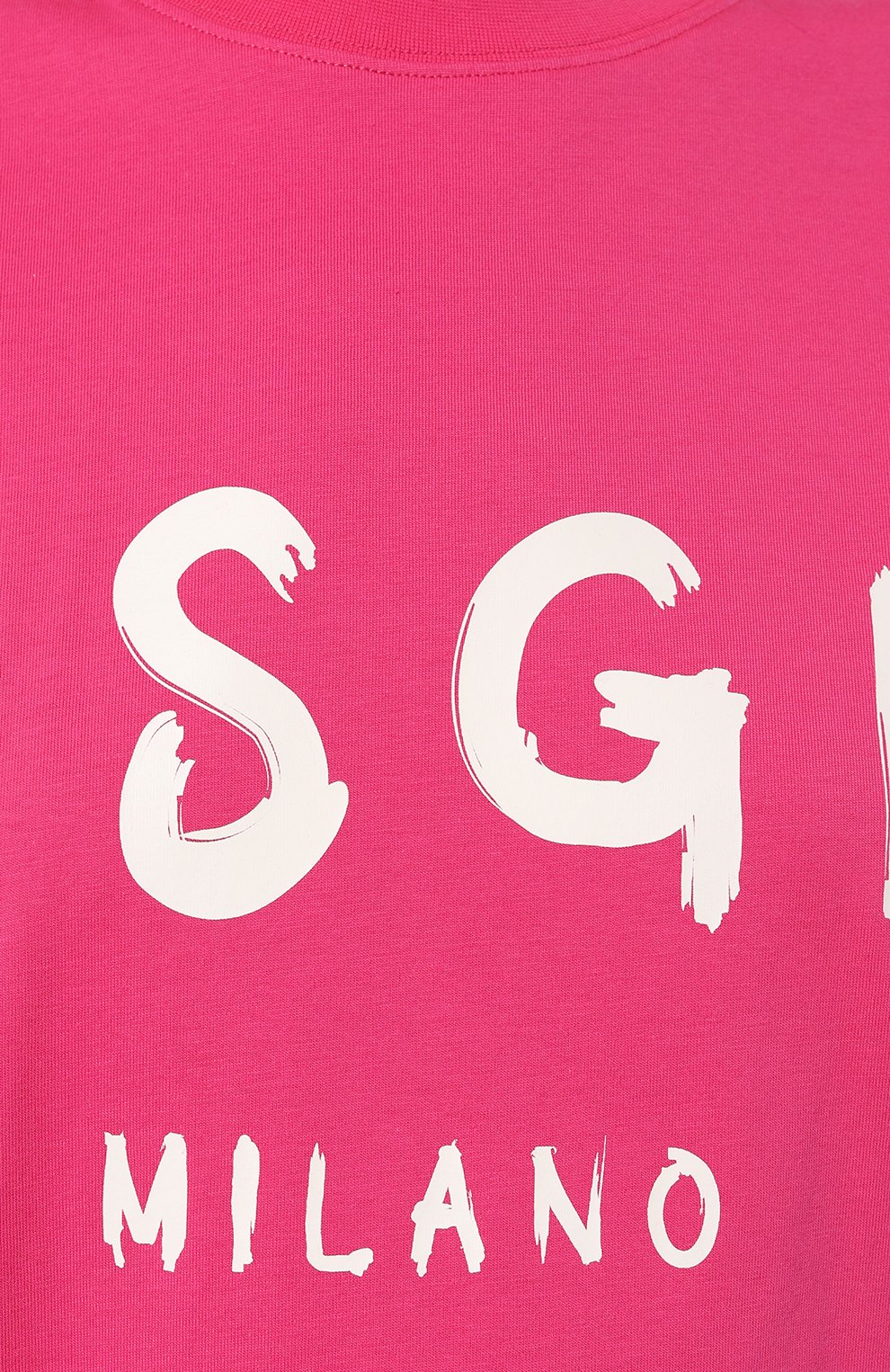 Хлопковая футболка MSGM фуксия цвета по цене 11650 руб., арт. 3641MDM510/247002, фото 5 Хлопковая футболка MSGM, арт. 3641MDM510/247002, фото 5