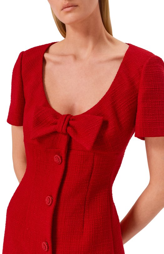 Твидовое платье Valentino 7B0VAH30/90Y Красный  7B0VAH30/90Y Фото 4