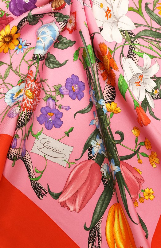 Шелковый платок Gucci 452710 3G001 Красный  452710 3G001 Фото 4