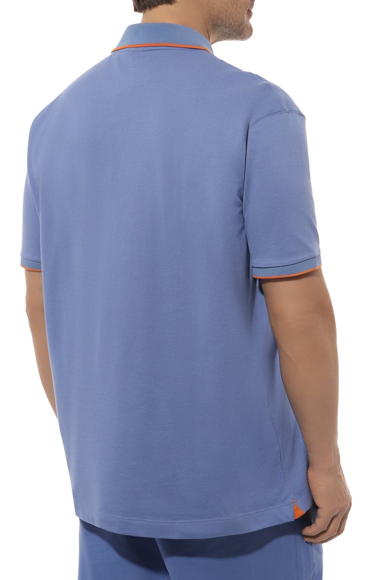 Мужское хлопковое поло PAUL&SHARK синего цвета, арт. 24411300/3XL-6XL | Фото 4 (Материал внешний: Хлопок; Рукава: Короткие; Длина (для топов): Удлиненные; Застежка: Пуговицы; Стили: Кэжуэл; Принт: Без принта; Мужское Кросс-КТ: Футболка-одежда; Автоматиз�ация ТО: Проставлено; Автоматизация состава: Проставлено)