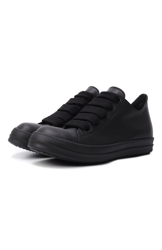 Кожаные кеды Jumbolace Rick Owens RU01F2893/LC0W2 Чёрный RU01F2893/LC0W2