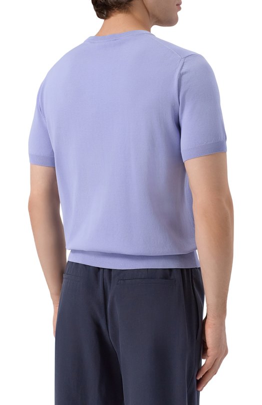 Хлопковый джемпер Canali C0719/MK02459 Сиреневый  C0719/MK02459 Фото 4