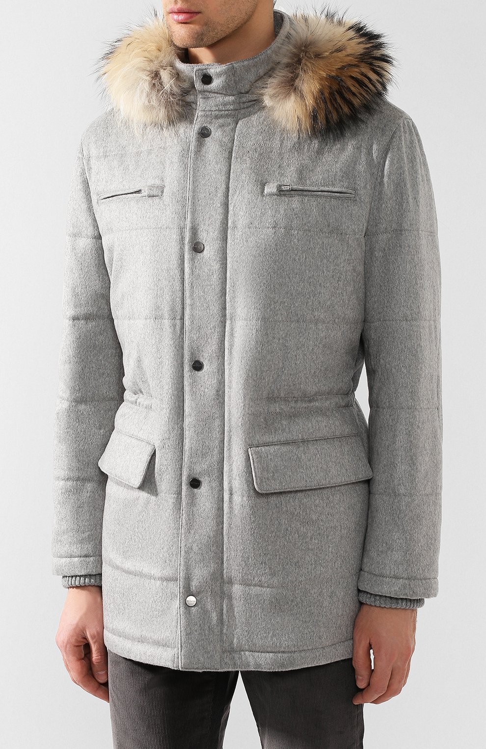 Кашемировая куртка с отделкой из енота KITON, арт. UW0482AV03P10, фото 3