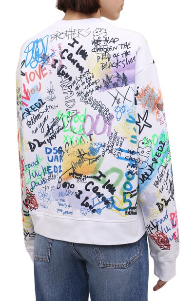 Хлопковый свитшот DSQUARED2 разноцветного цвета по цене 69700 руб., арт. S75GU0422/S25516, фото 4 Хлопковый свитшот DSQUARED2, арт. S75GU0422/S25516, фото 4