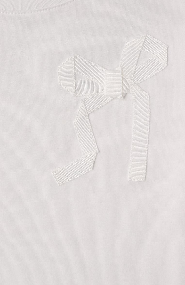 Детская хлопковая футболка IL GUFO белого цвета, арт. P25TS476MF032/2A-4A | Фото 3 (Рукава: Короткие; Материал сплава: Проставлено; Драгоценные камни: Проставлено; Девочки Кросс-КТ: футболка-одежда; Материал внешний: Хлопок; Ростовка одежда: 2 года | 92 см, 3 года | 98 см)