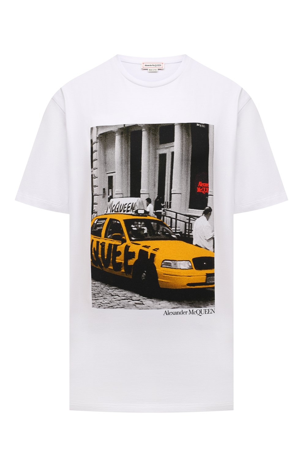 Хлопковая футболка ALEXANDER MCQUEEN белого цвета по цене 34950 руб., арт. 701258/QZAFT, фото 1 Хлопковая футболка ALEXANDER MCQUEEN, арт. 701258/QZAFT, фото 1