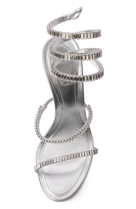 Кожаные босоножки Cleo Spark 105 Rene Caovilla C12674-105/NA01 Серебряный  C12674-105/NA01 Фото 6