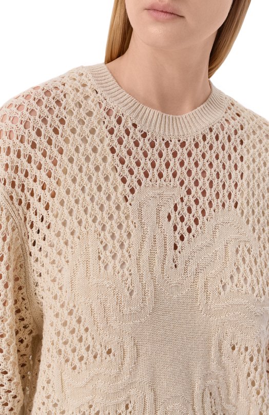 Пуловер изо льна и хлопка Zadig and Voltaire KWSW02924 Бежевый  KWSW02924 Фото 5