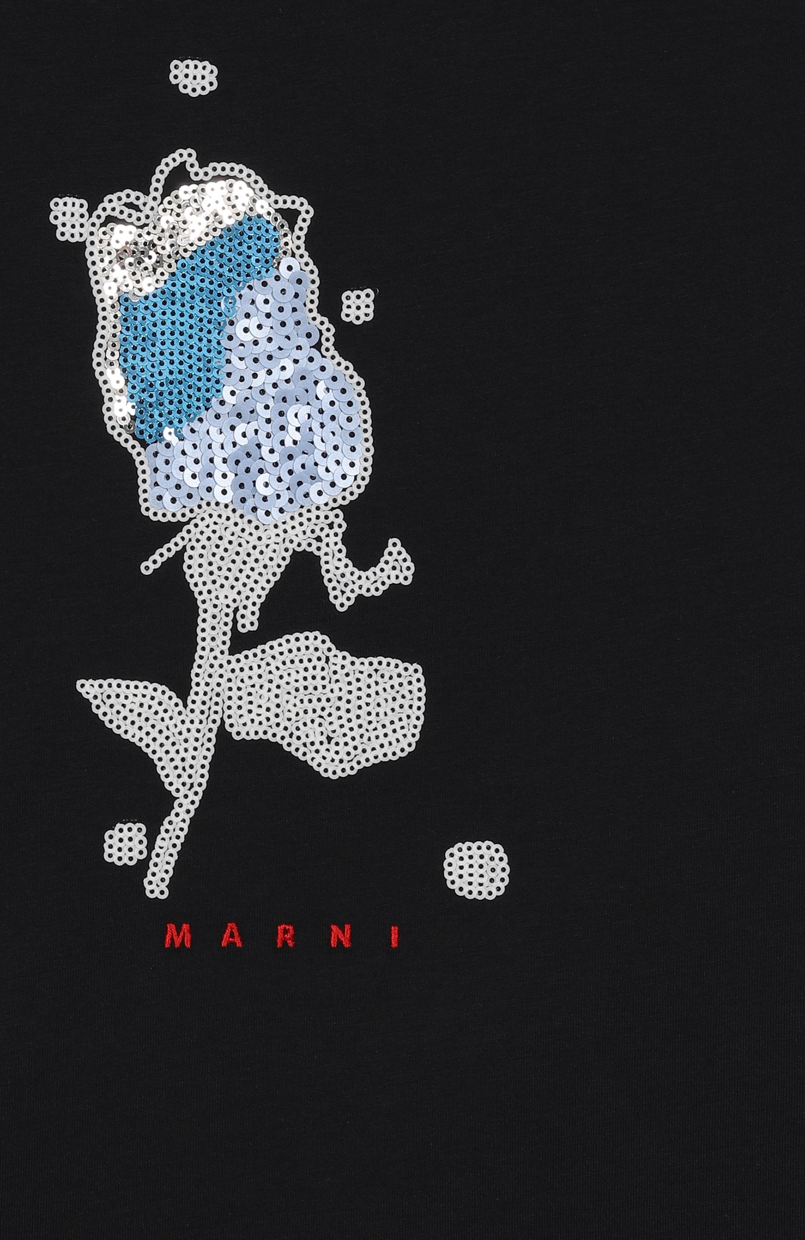 Хлопковая футболка MARNI темно-синего цвета по цене 13450 руб., арт. M02015/M00YR, фото 3 Хлопковая футболка MARNI, арт. M02015/M00YR, фото 3