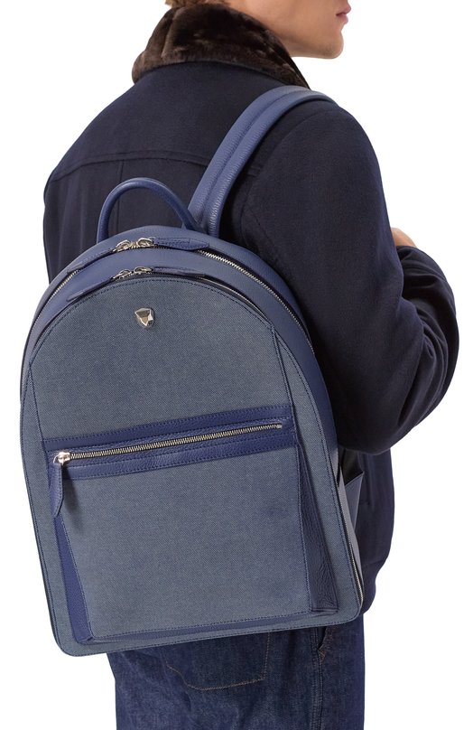 Рюкзак Rubeus Milano BACKPACK BAG MICHELANGEL0/CALFSKIN GRAN PRIX+CANVA Синий  BACKPACK BAG MICHELANGEL0/CALFSKIN GRAN PRIX+CANVA Фото 2