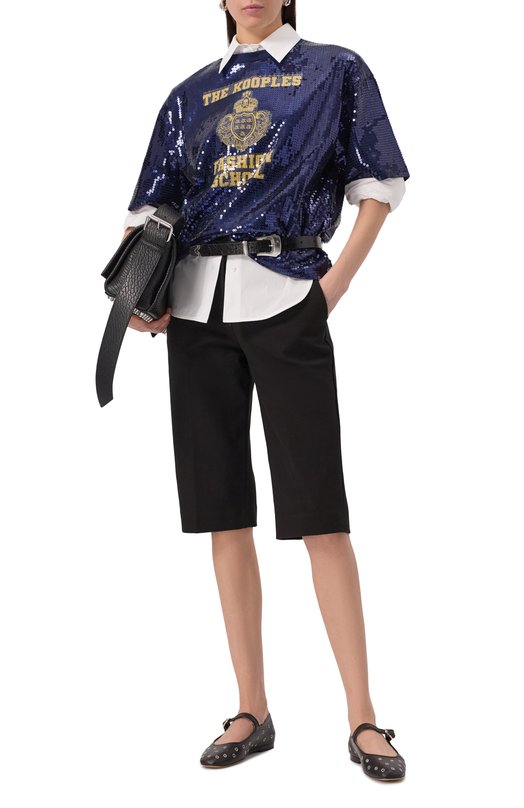Футболка с отделкой пайетками The Kooples FTSC30005K Синий  FTSC30005K Фото 2