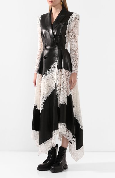 Пальто из смеси кожи и хлопка ALEXANDER MCQUEEN, арт. 621729/Q5ADT, фото 3