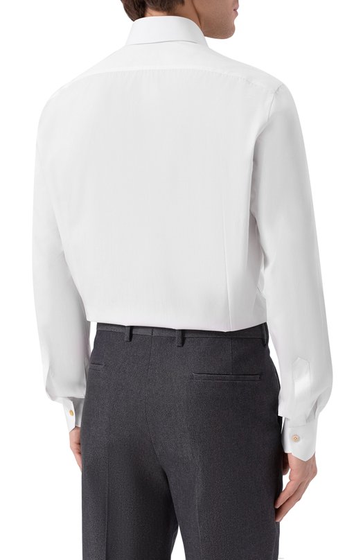 Хлопковая сорочка Kiton UCCH0948301 Белый  UCCH0948301 Фото 4