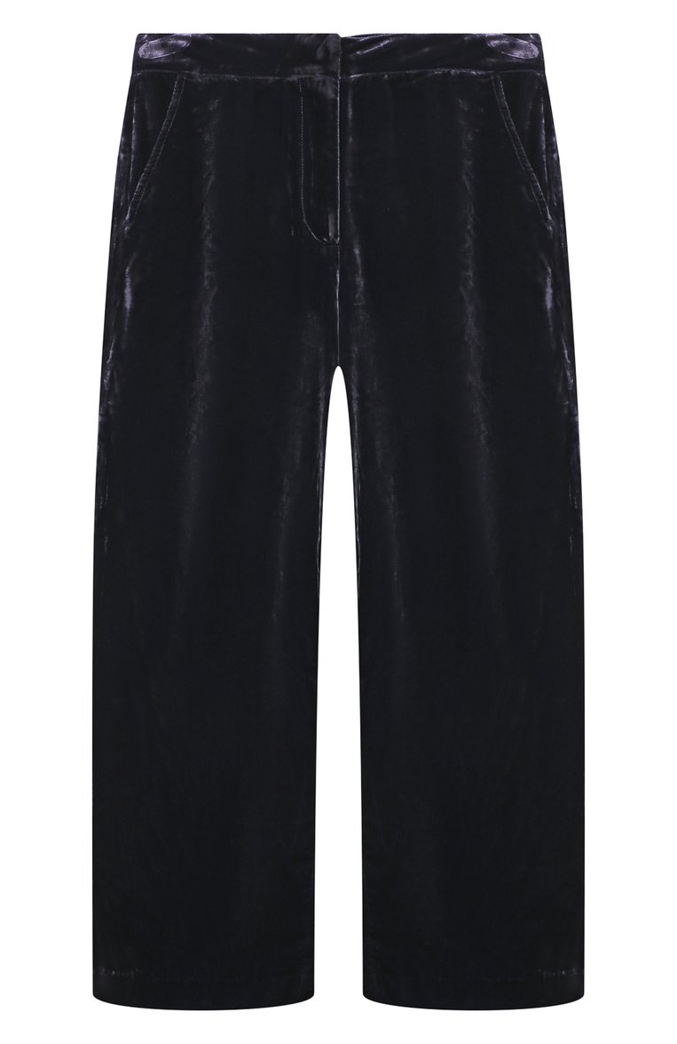 Детский костюм из вискозы ERMANNO SCERVINO темно-синего цвета, арт. SFCD001C/VE137/10A-16A | Фото 4 (Материал сплава: Проставлено; Рукава: Длинные; Материал подклада: Вискоза; Материал внешний: Вискоза; Драгоценные камни: Проставлено)