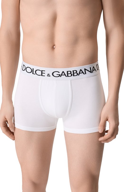 Хлопковые боксеры Dolce & Gabbana M4B97J/0NN97_001 Белый  M4B97J/0NN97_001 Фото 2