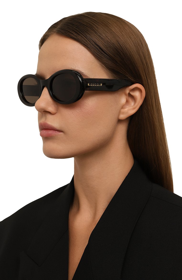 Женские солнцезащитные очки GUCCI коричневого цвета, арт. GG1587S 002 | Фото 2 (Региональные ограничения белый список (Axapta Mercury): Не проставлено; Нос: Не проставлено; Материал: Пластик; Тип очков: С/з; Очки форма: Овальные; Оптика Гендер: оптика-женское)