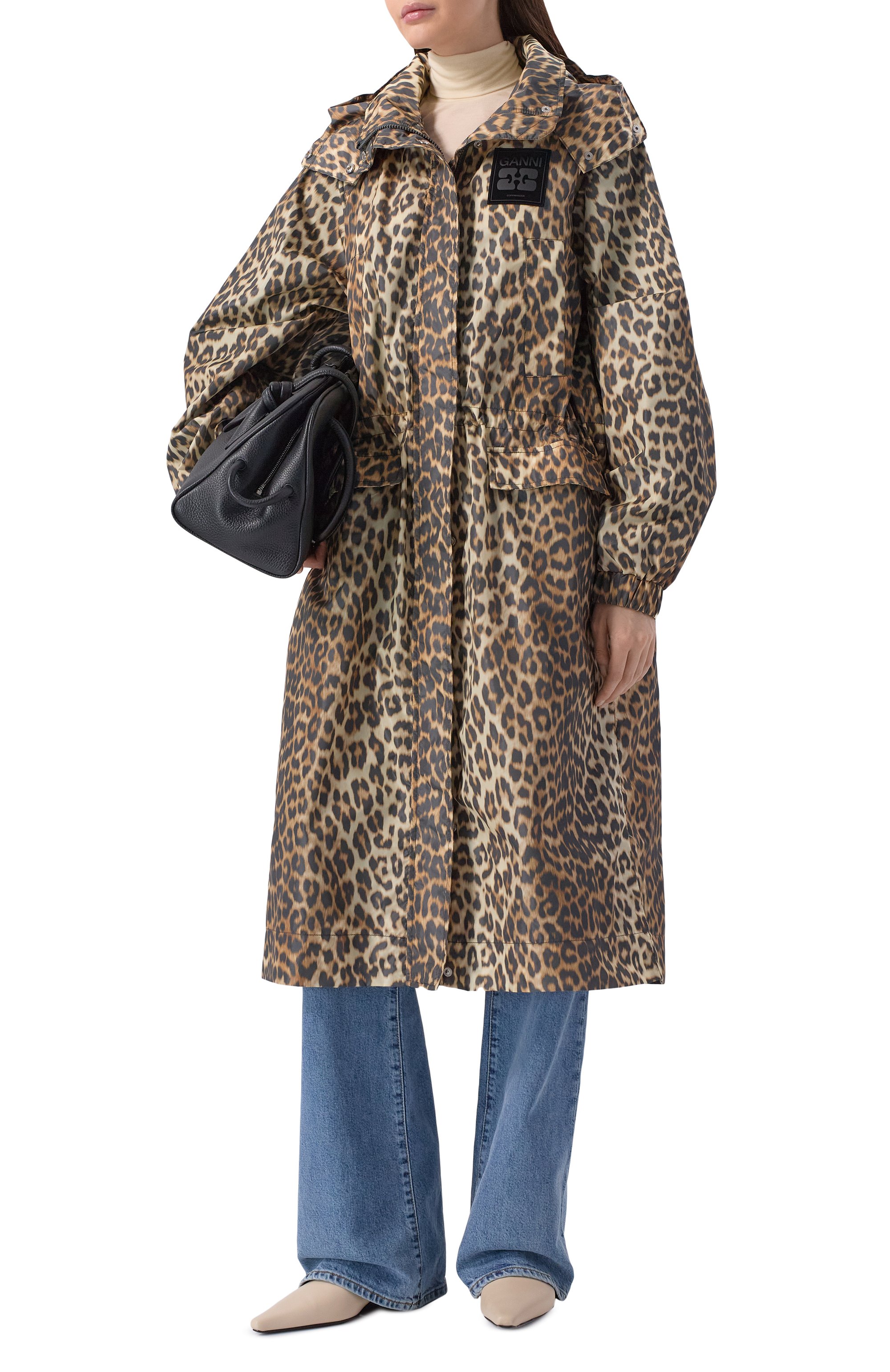 Плащ GANNI леопардового цвета по цене 74700 руб., арт. A1010129, фото 2 Плащ GANNI, арт. A1010129, фото 2