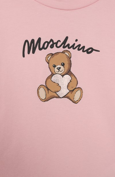 Хлопковый лонгслив MOSCHINO светло-розового цвета по цене 9580 руб., арт. HD0010/LBA11/4-8, фото 3 Хлопковый лонгслив MOSCHINO, арт. HD0010/LBA11/4-8, фото 3