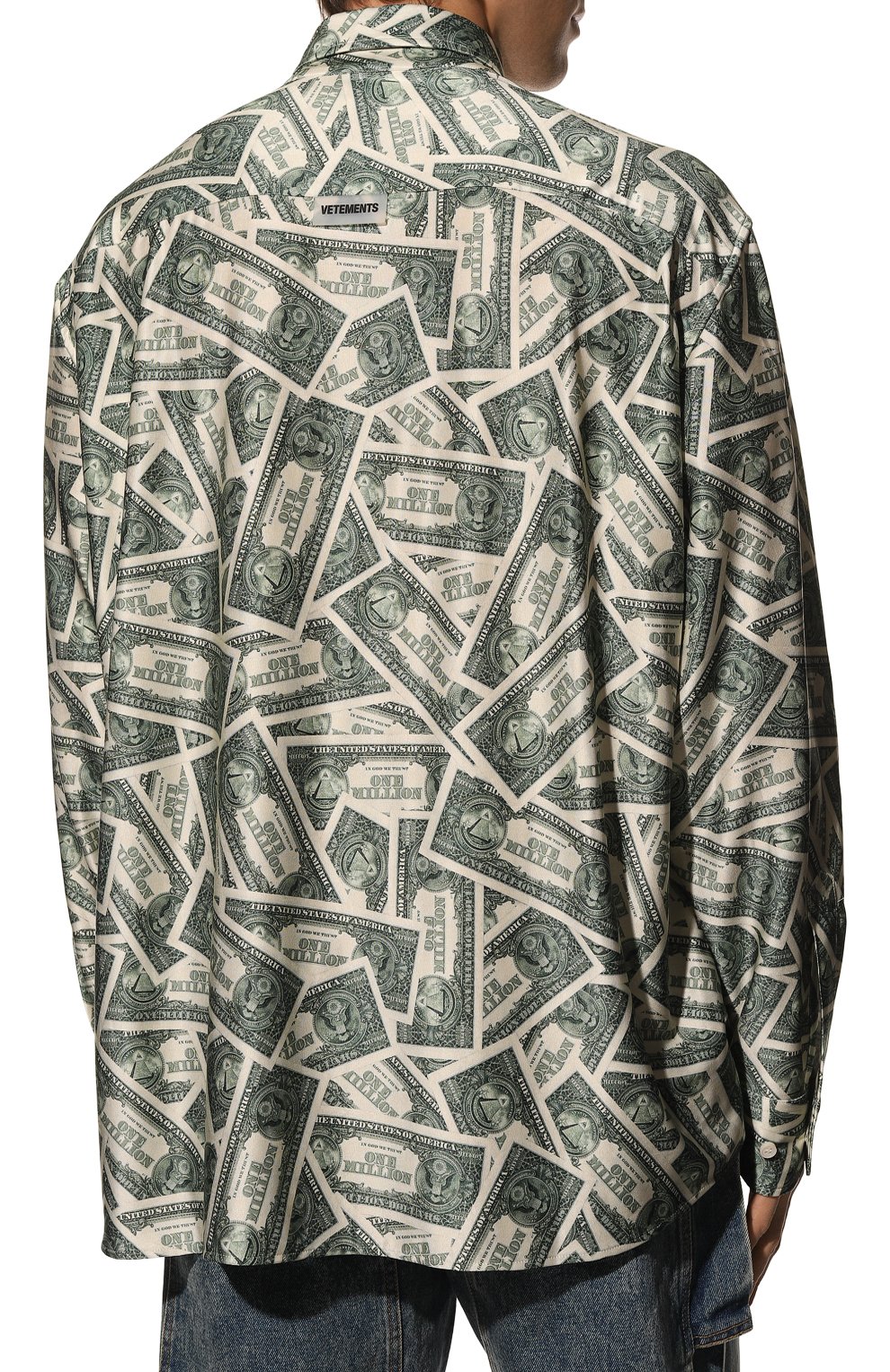 Рубашка из вискозы VETEMENTS зеленого цвета по цене 112500 руб., арт. UA53SH800M 2734/M, фото 4 Рубашка из вискозы VETEMENTS, арт. UA53SH800M 2734/M, фото 4