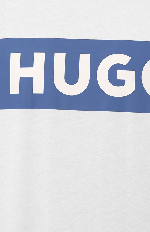 Хлопковая футболка HUGO Blue 50522376 Белый  50522376 Фото 5