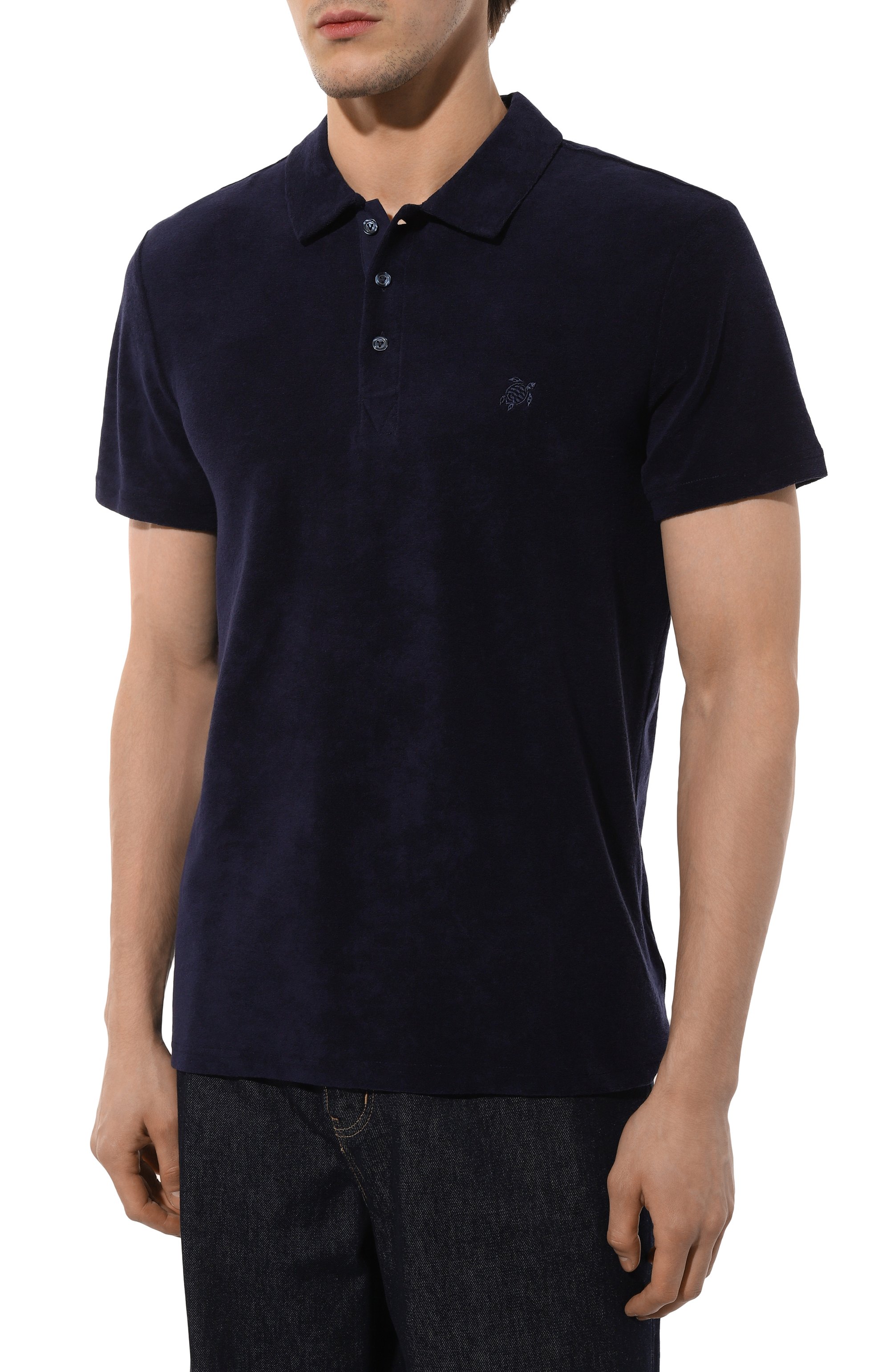 Хлопковое поло VILEBREQUIN темно-синего цвета по цене 24400 руб., арт. PHE/C3Q00N, фото 3 Хлопковое поло VILEBREQUIN, арт. PHE/C3Q00N, фото 3