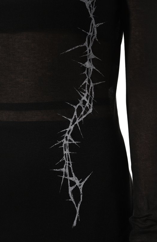 Хлопковый лонгслив Ann Demeulemeester 2402-W-JTS12-35-FA434-002 Чёрный  2402-W-JTS12-35-FA434-002 Фото 5