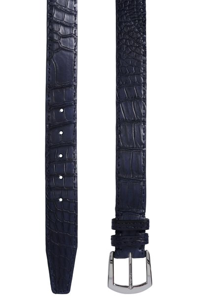 Ремень кожи крокодила KITON темно-синего цвета по цене 345000 руб., арт. USC6135N00102, фото 3 Ремень кожи крокодила KITON, арт. USC6135N00102, фото 3