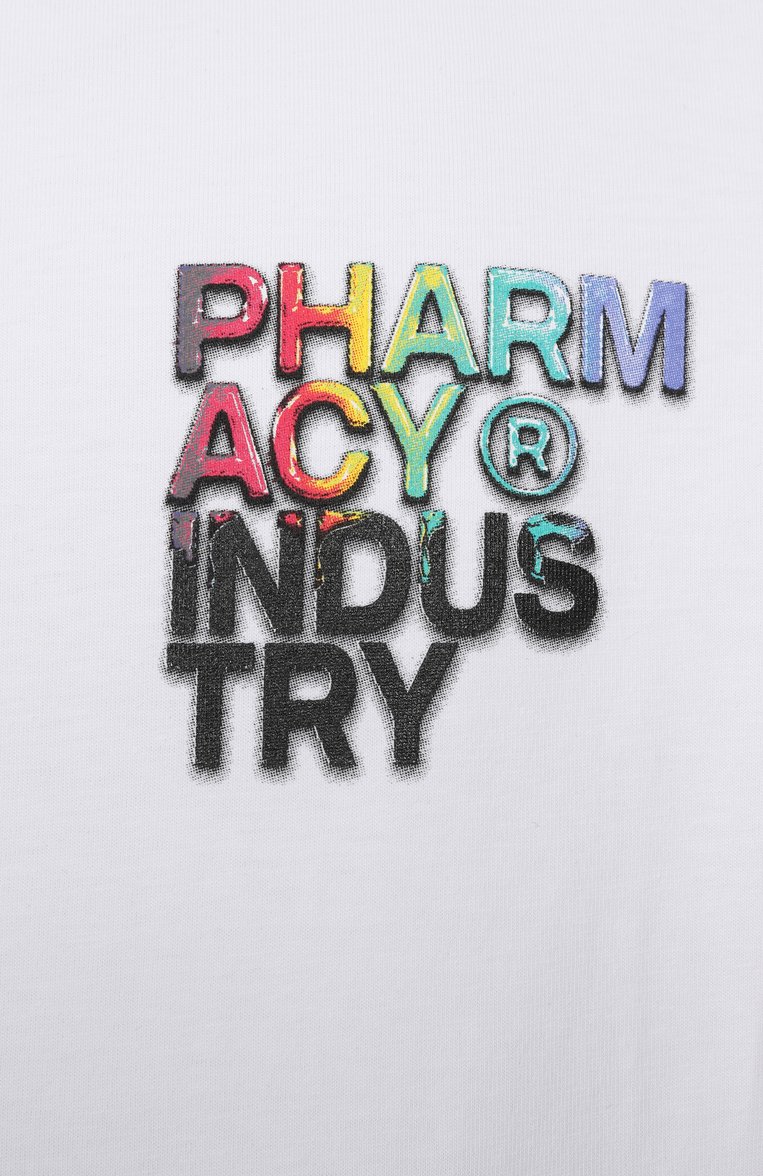 Мужская хлопковая футболка PHARMACY INDUSTRY белого цвета, арт. PHABM00195 | Фото 6 (Длина (для топов): Стандартные; Материал внешний: Хлопок; Рукава: Короткие; Принт: С принтом; Стили: Спорт-шик; Кросс-КТ: Джерси; Мужское Кросс-КТ: Футболка-одежда; Детали: Без декора; Автоматизация ТО: Проставлено; Автоматизация состава: Проставлено)