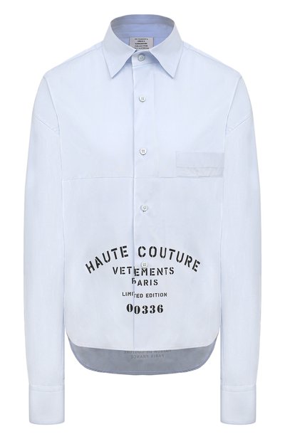 Женская хлопковая рубашка VETEMENTS, арт. UE64SH130N