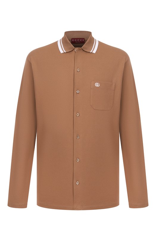 Хлопковая рубашка Gucci 815513/XJG16 Бежевый 815513/XJG16