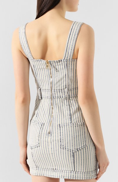 Хлопковое платье BALMAIN голубого цвета по цене 118500 руб., арт. RF16274/D038, фото 4 Хлопковое платье BALMAIN, арт. RF16274/D038, фото 4
