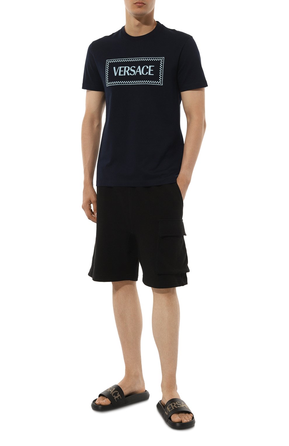 Кожаные шлепанцы VERSACE, арт. 1008731/1A05626, фото 2