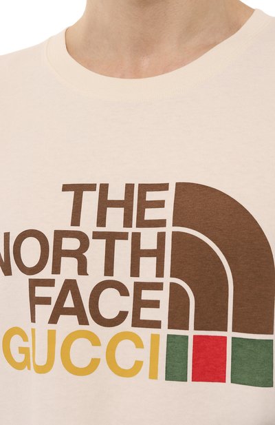 Хлопковая футболка the north face x gucci GUCCI, арт. 616036 XJDCL, фото 5