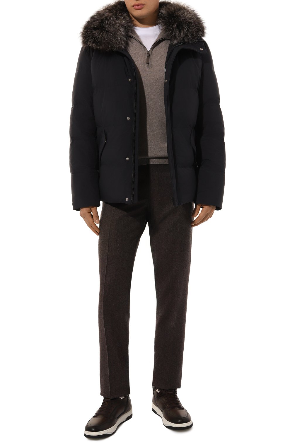 Кожаные кеды sneak-air SANTONI, арт. MBSG22021BINPGHV, фото 2