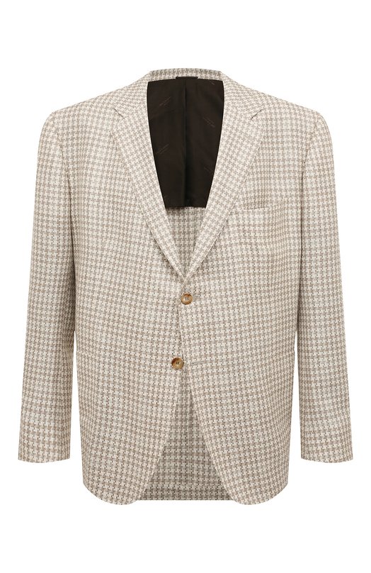 

Пиджак изо льна и кашемира Kiton, Бежевый