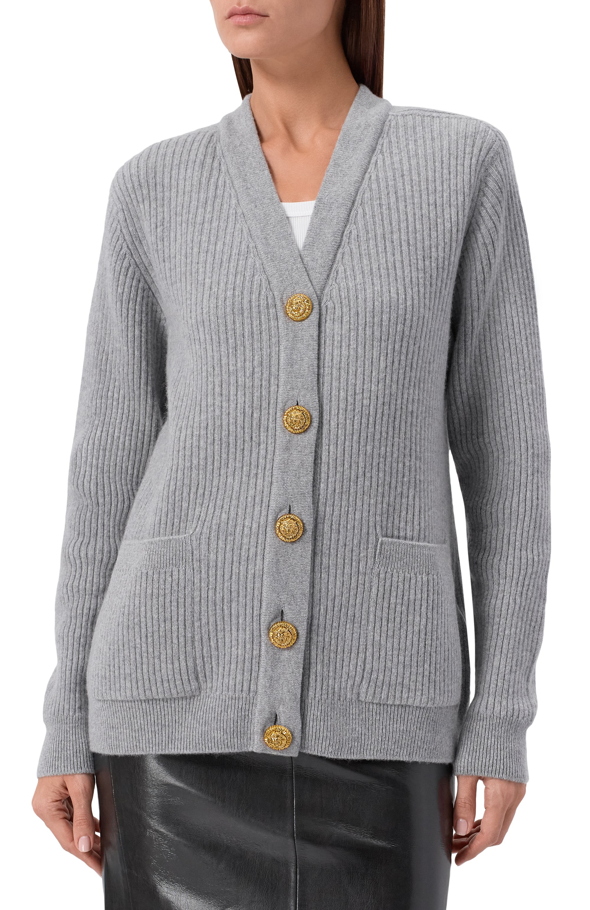 Кардиган из кашемира и шерсти BALMAIN, арт. FF0K0003/KJ17, фото 3